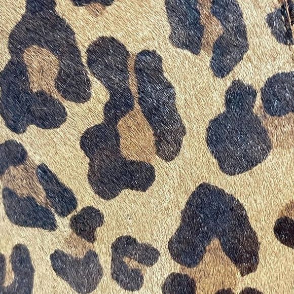 Adrienne Vittadini Sarah Womens Wedge Booties Real Calf Fur Leopard Print Size 6 - Picture 10 of 12